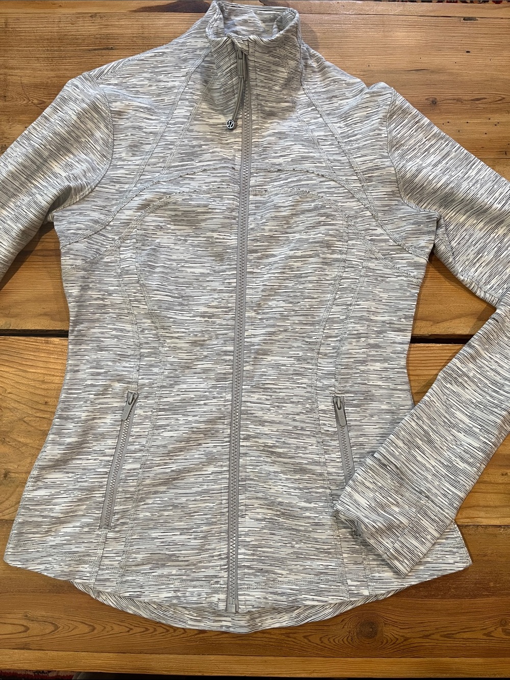 LULULEMON 8 Black/Grey Space Dye Define Jacket Mock Neck Full Zip Up Luon